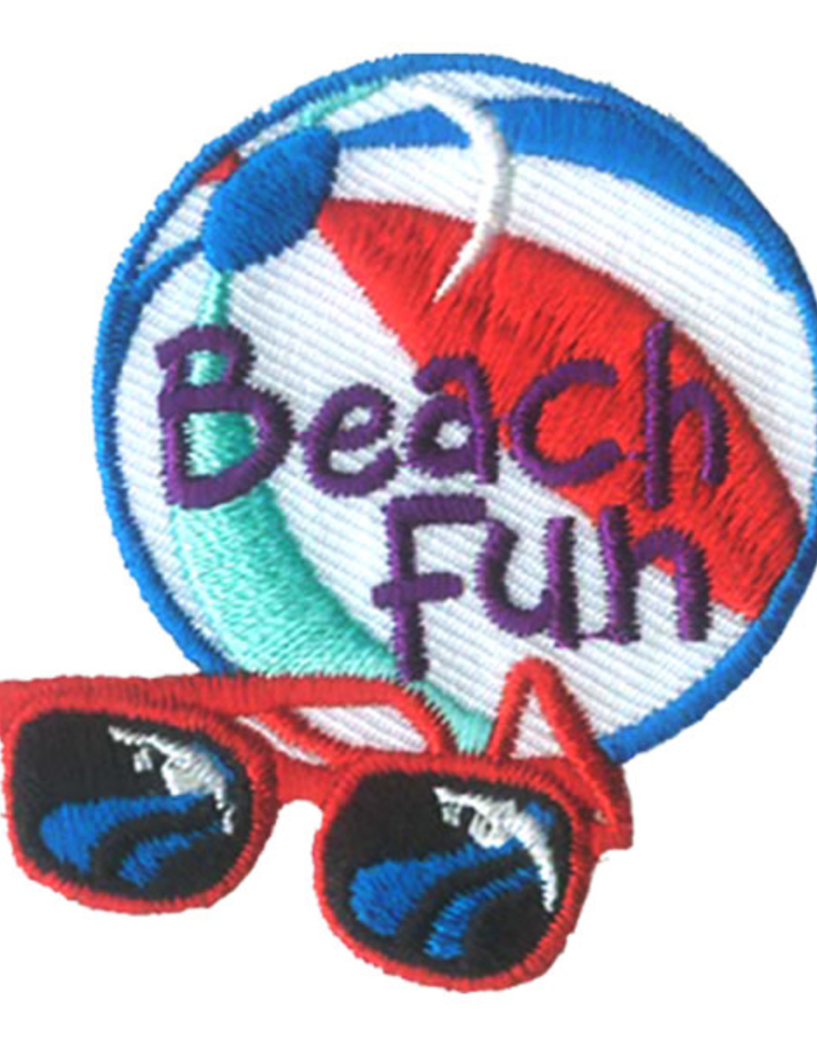 Advantage Emblem & Screen Prnt Beach Fun w/ Ball & Sunglasses Fun Patch