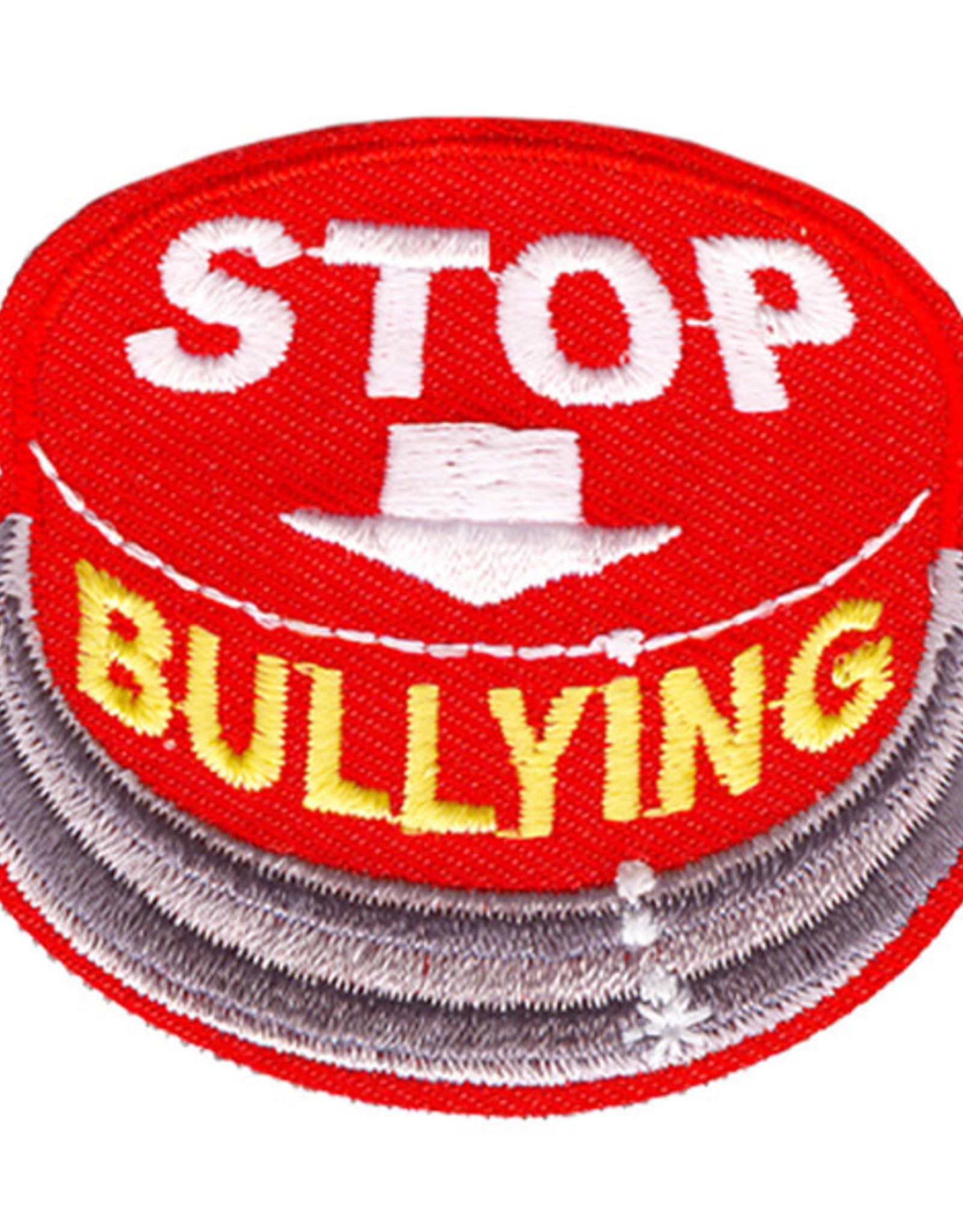 Advantage Emblem & Screen Prnt Stop Bullying Red Button Fun Patch