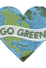 Advantage Emblem & Screen Prnt Go Green Heart-Shaped Earth Environment Fun Patch