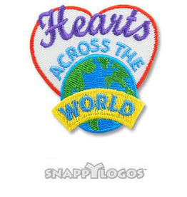 snappylogos ! Hearts Across the World Fun Patch (6018)