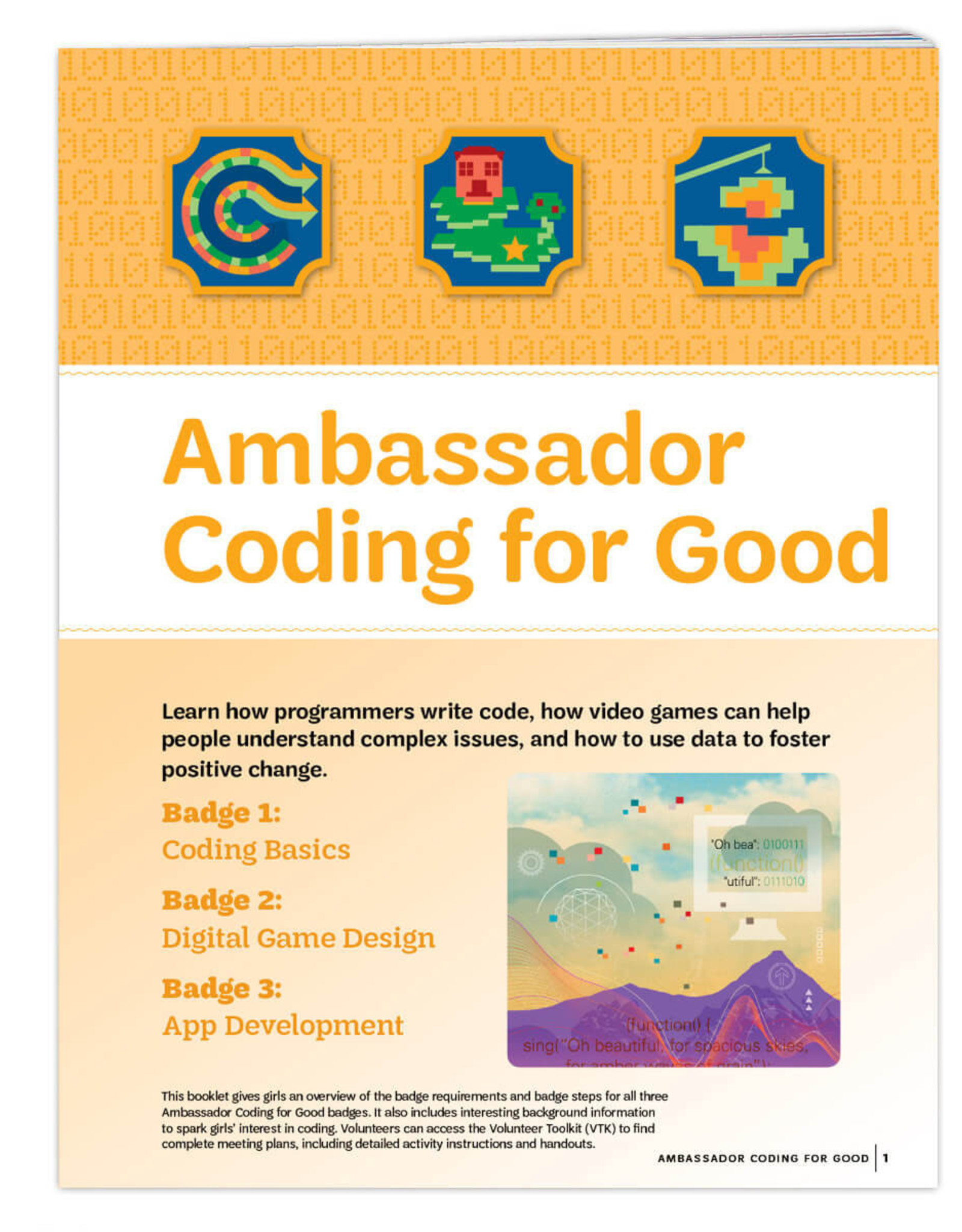 GIRL SCOUTS OF THE USA Ambassador Coding for Good Requirements Pamphlet