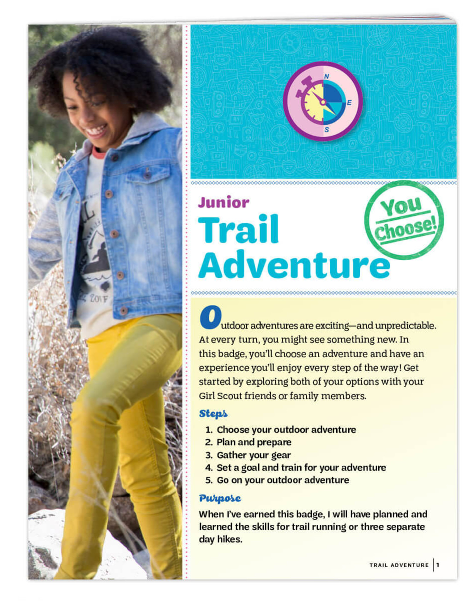 GIRL SCOUTS OF THE USA Junior Trail Adventure Requirements Pamphlet