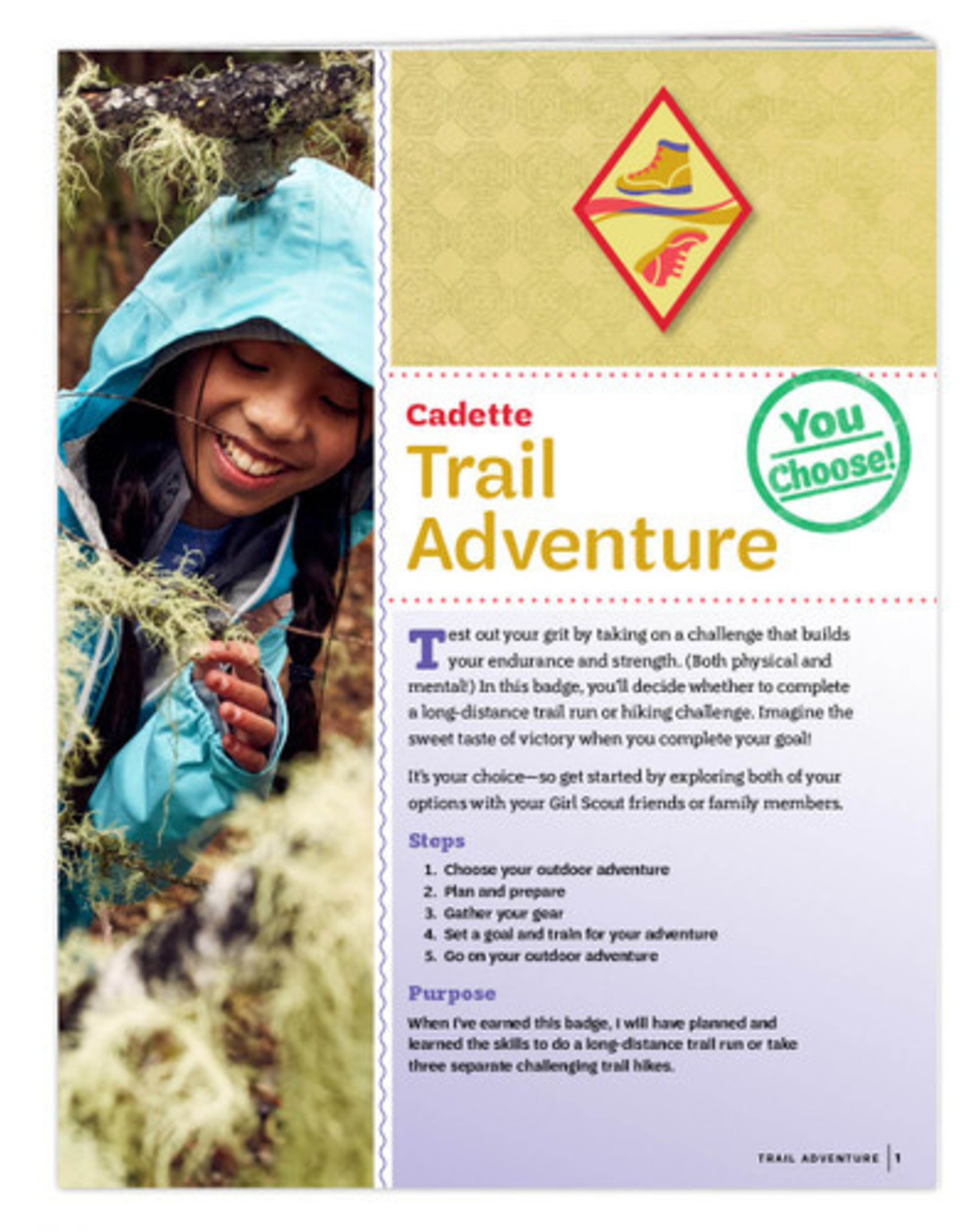 GIRL SCOUTS OF THE USA Cadette Trail Adventure Requirements Pamphlet