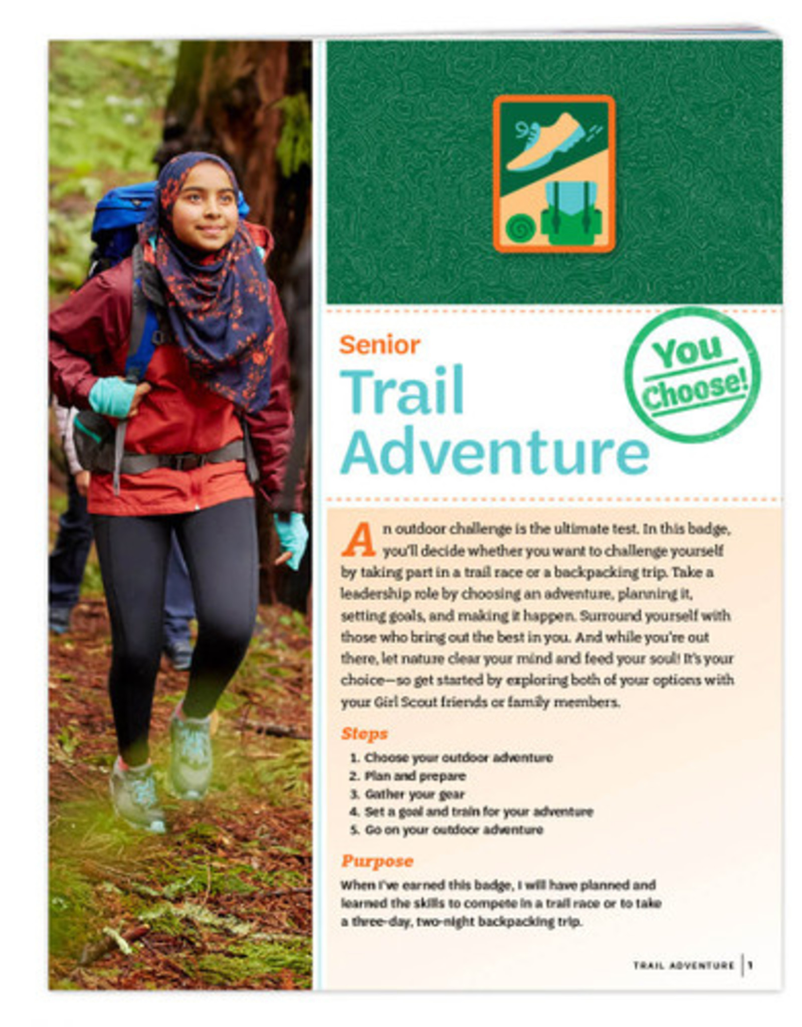 GIRL SCOUTS OF THE USA Senior Trail Adventure Requirements Pamphlet