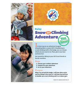 GIRL SCOUTS OF THE USA Daisy Snow or Climbing Adventure Requirements Pamphlet