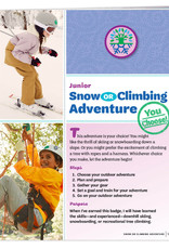 GIRL SCOUTS OF THE USA Junior Snow or Climbing Adventure Requirements Pamphlet