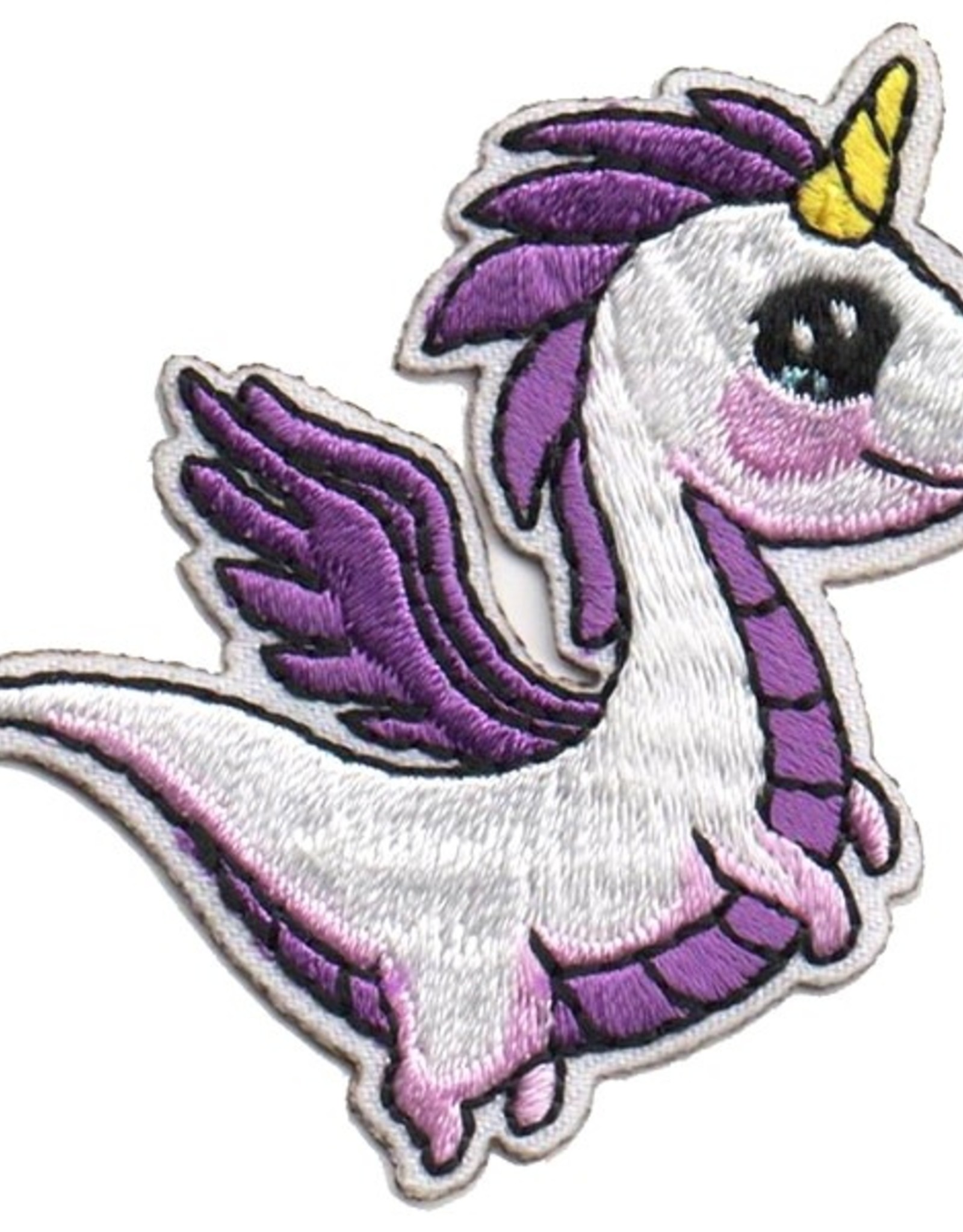 Advantage Emblem & Screen Prnt *White & Purple Unicorn Dragon Fun Patch