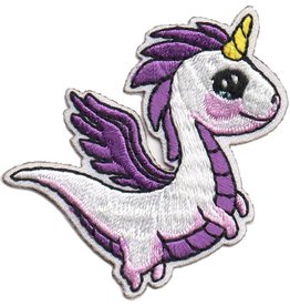 Advantage Emblem & Screen Prnt *White & Purple Unicorn Dragon Fun Patch