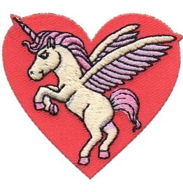 Advantage Emblem & Screen Prnt *Unicorn in Red Heart Fun Patch