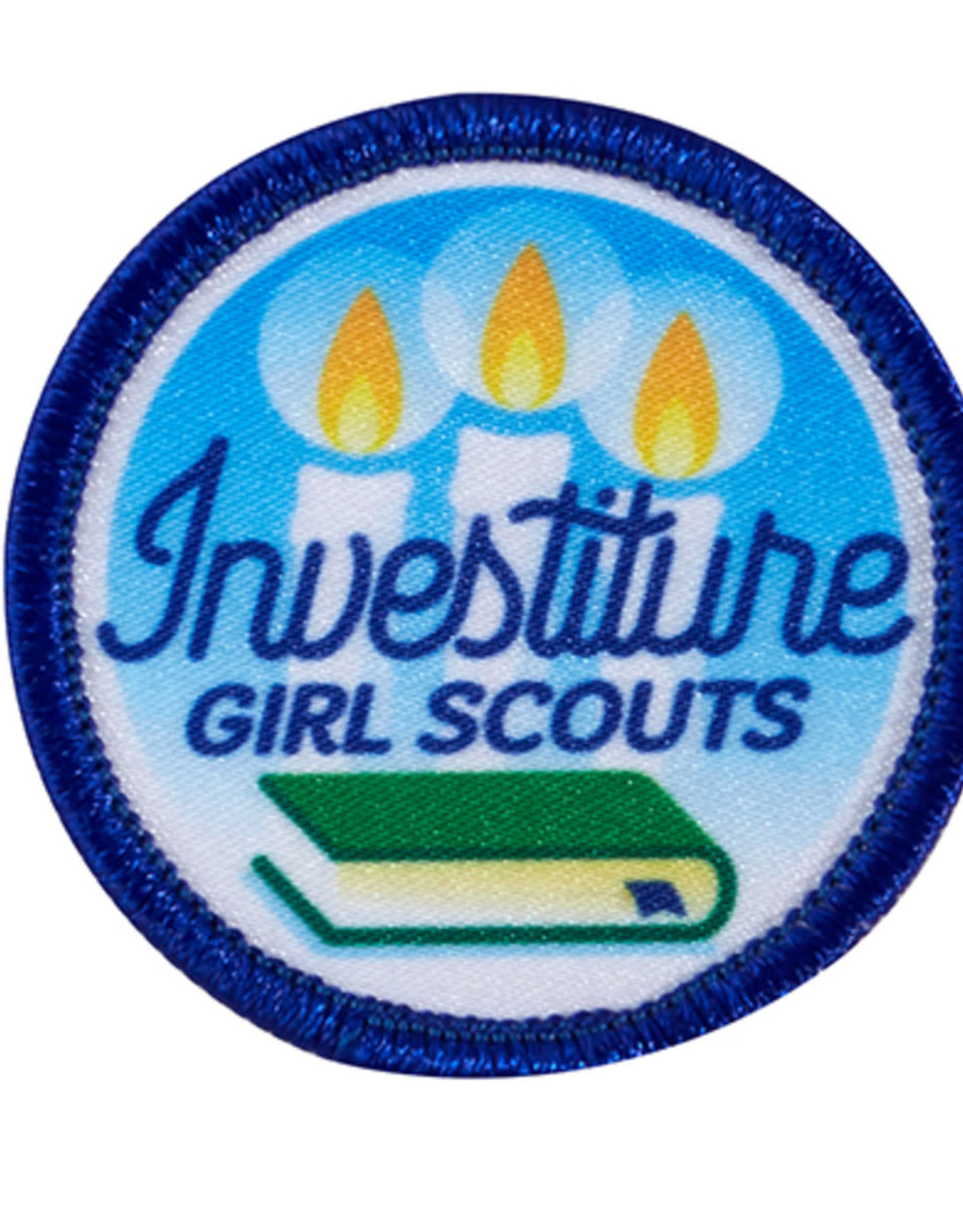 GIRL SCOUTS OF THE USA ! Investiture w/ 3 Candles Sew-On Fun Patch [Retired]