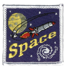 Advantage Emblem & Screen Prnt *Space Rocket & Planet Square Fun Patch