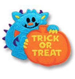 snappylogos Trick or Treat Blue Monster Fun Patch (6568)