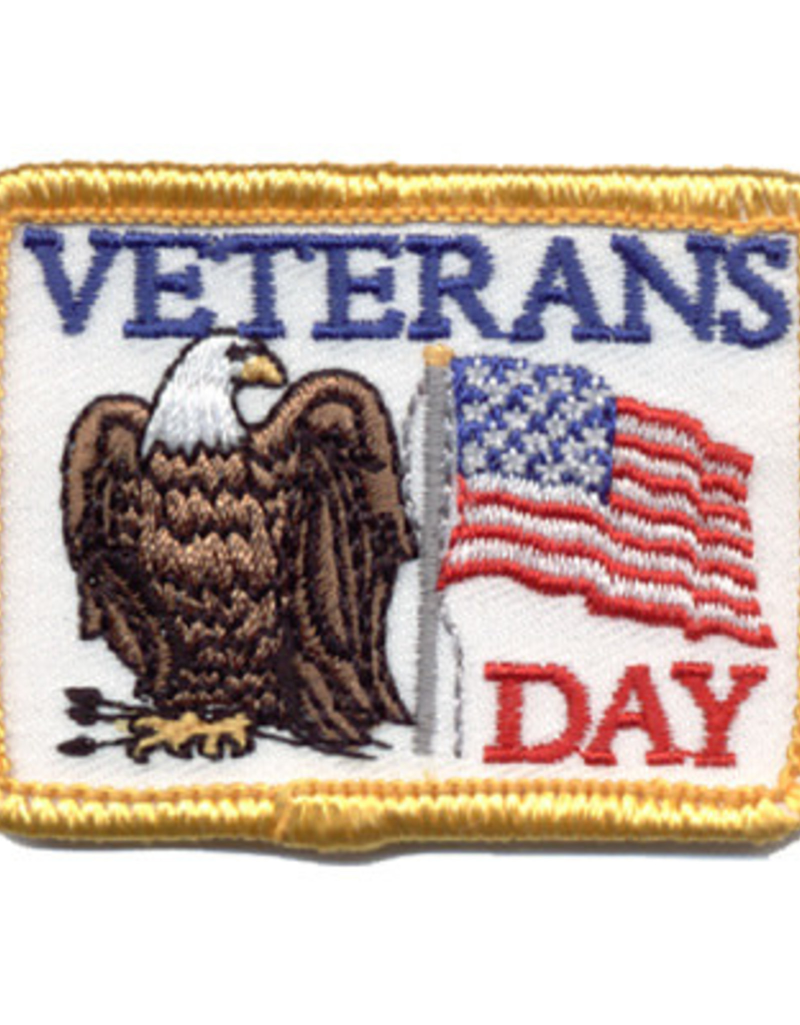 Advantage Emblem & Screen Prnt Veterans Day w/ Eagle & Flag Fun Patch