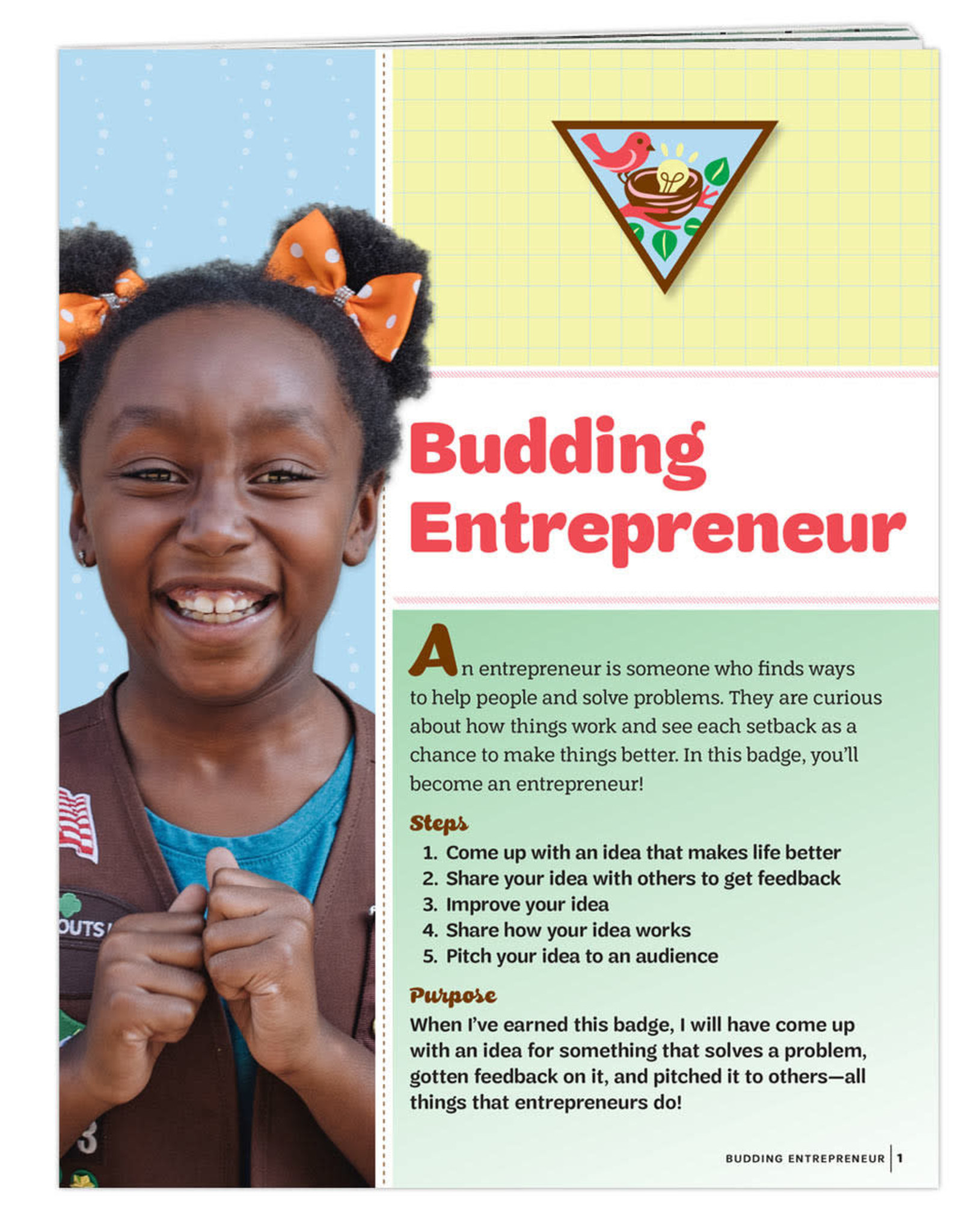 GIRL SCOUTS OF THE USA Brownie Budding Entrepreneur Requirements Pamphlet