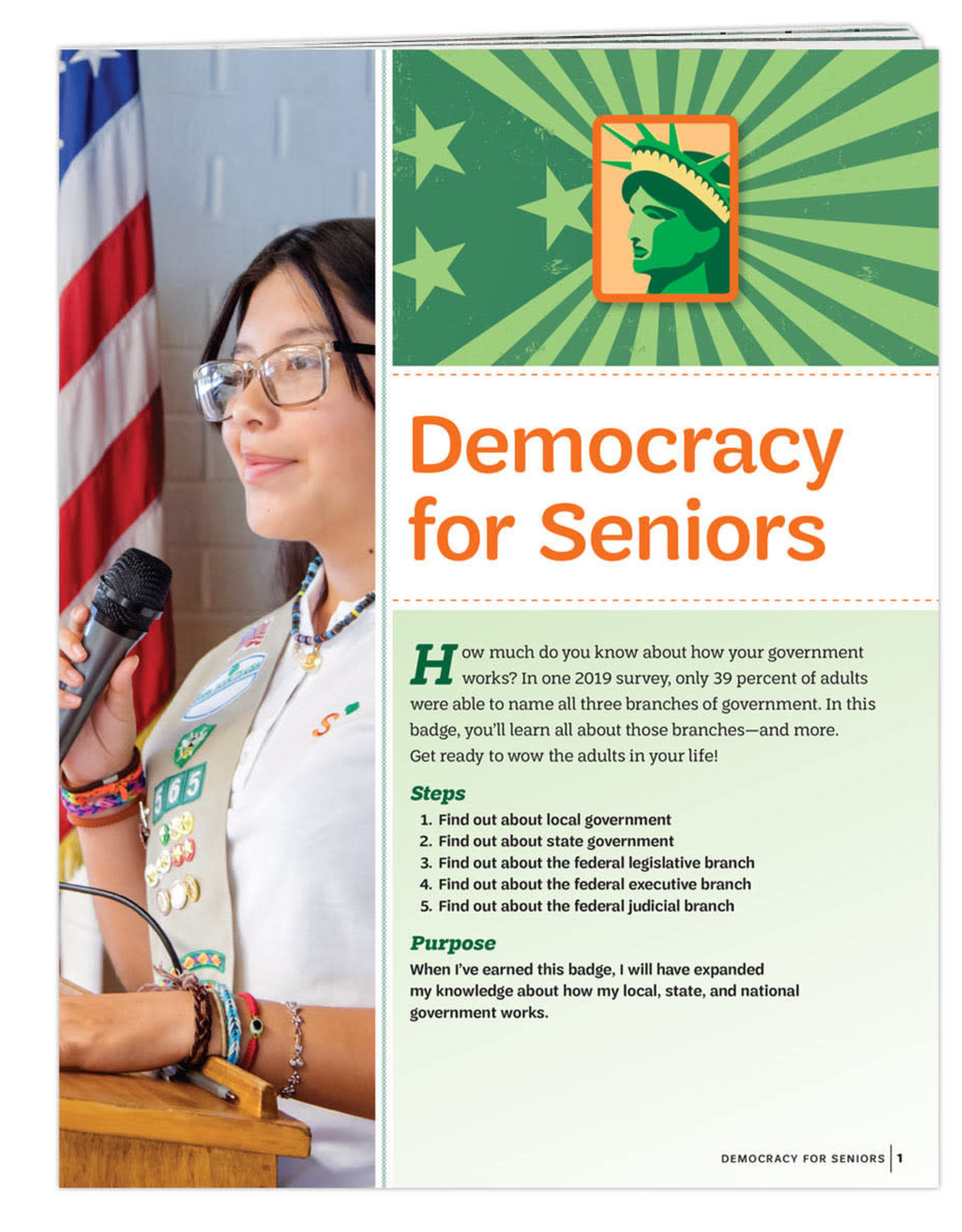 GIRL SCOUTS OF THE USA Democracy for Seniors Requirements Pamphlet