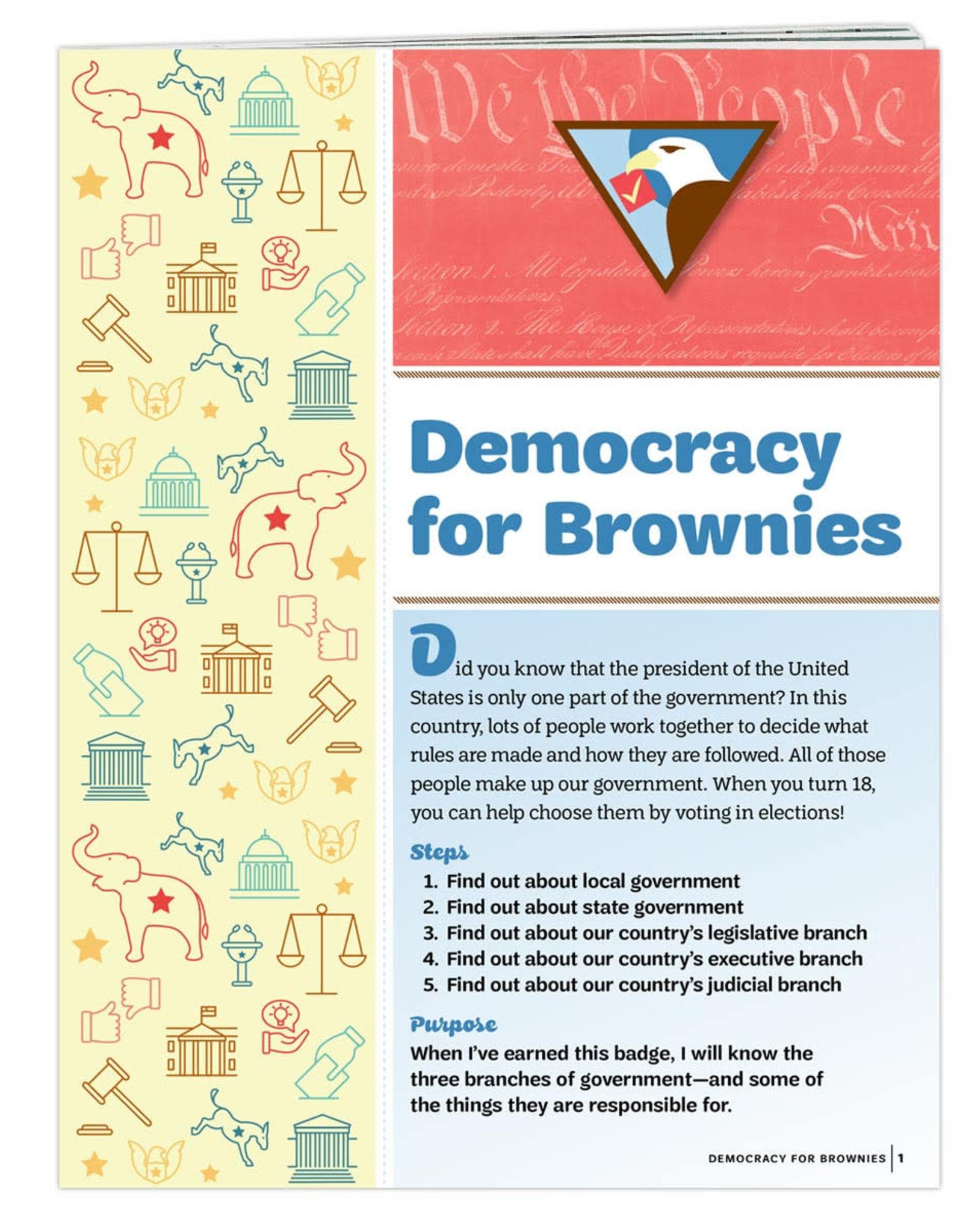 GIRL SCOUTS OF THE USA Brownie Democracy for Brownies Badge Requirements Pamphlet