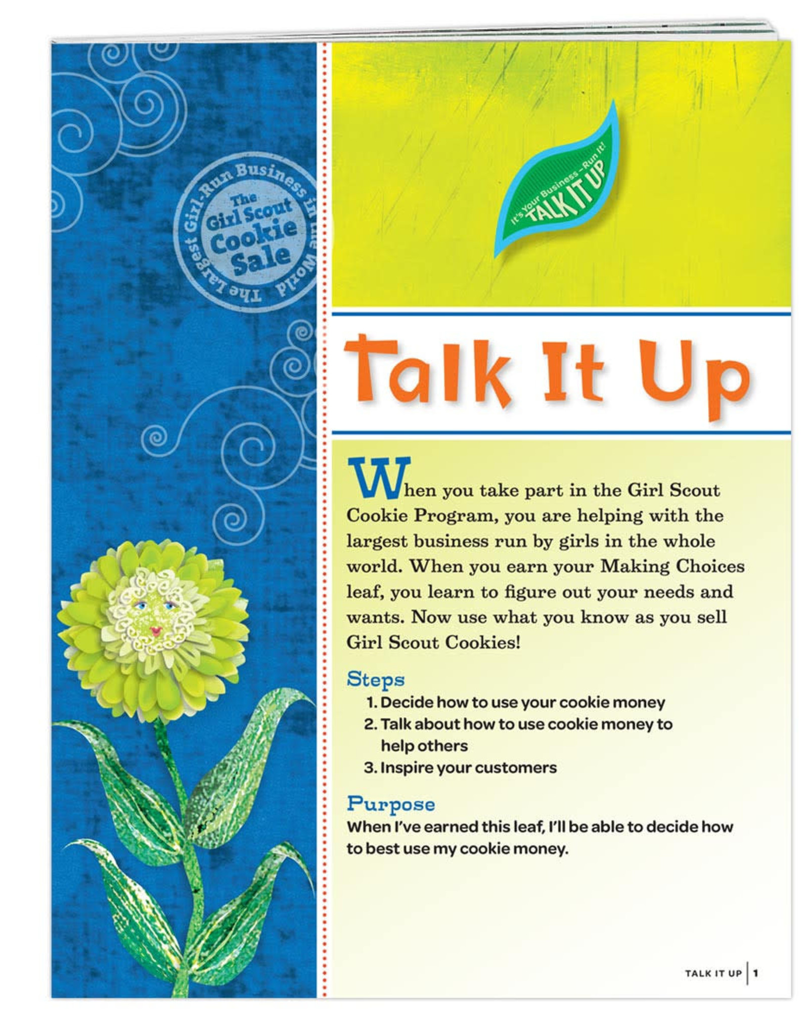 GIRL SCOUTS OF THE USA ! Daisy Talk It Up Leaf Requirements Pamphlet