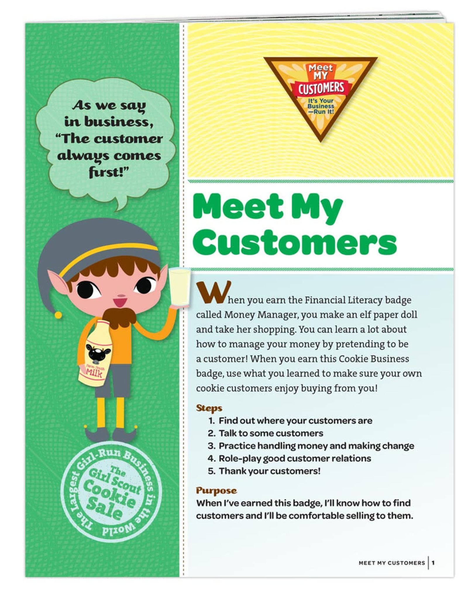 GIRL SCOUTS OF THE USA !Brownie Meet My Customers Requirements Pamphlet