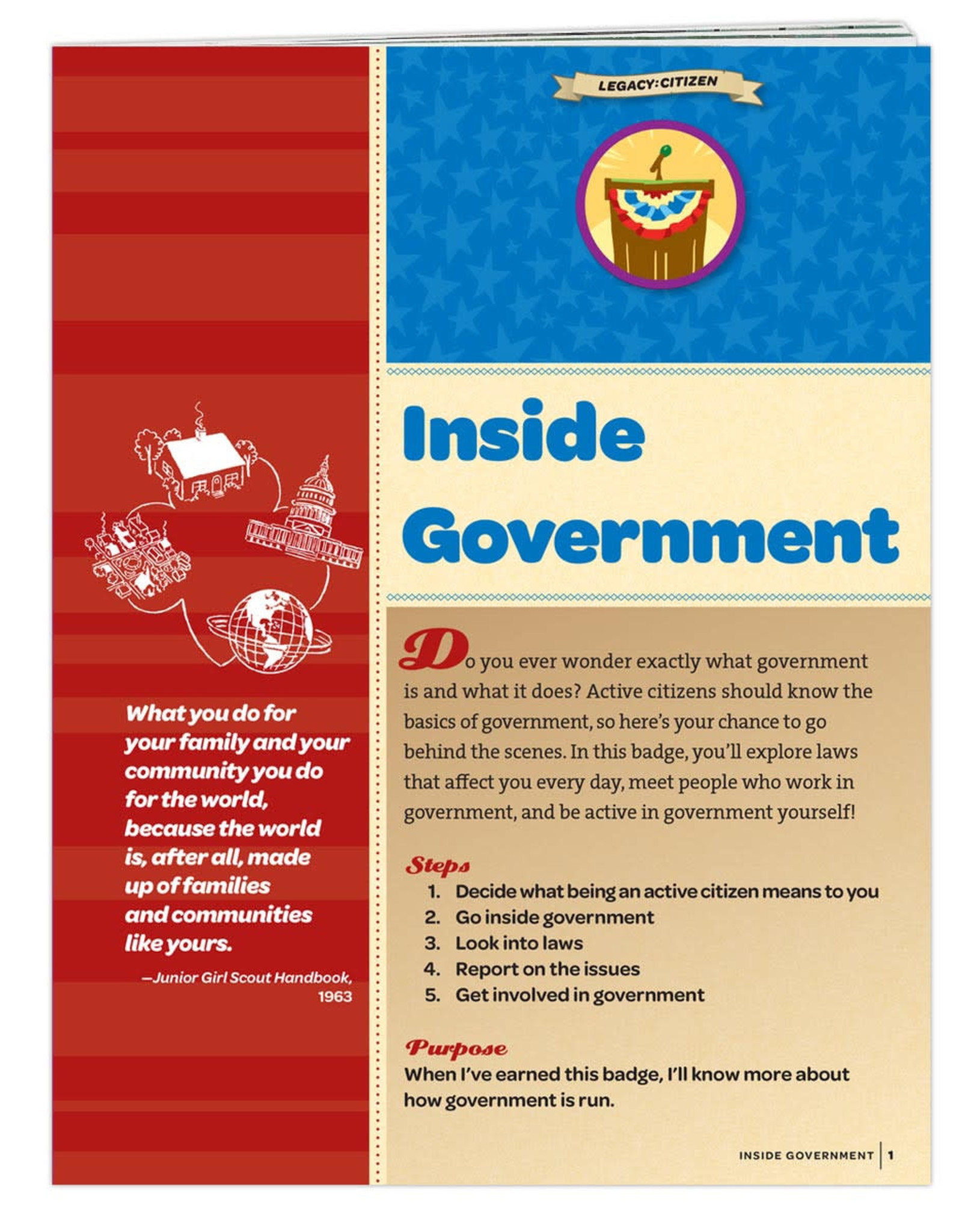 GIRL SCOUTS OF THE USA Junior Inside Government  Requirements Pamphlet