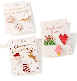 GiftCraft Inc. Enamel Pins Christmas Holiday Assorted Set/3 GREENSAT
