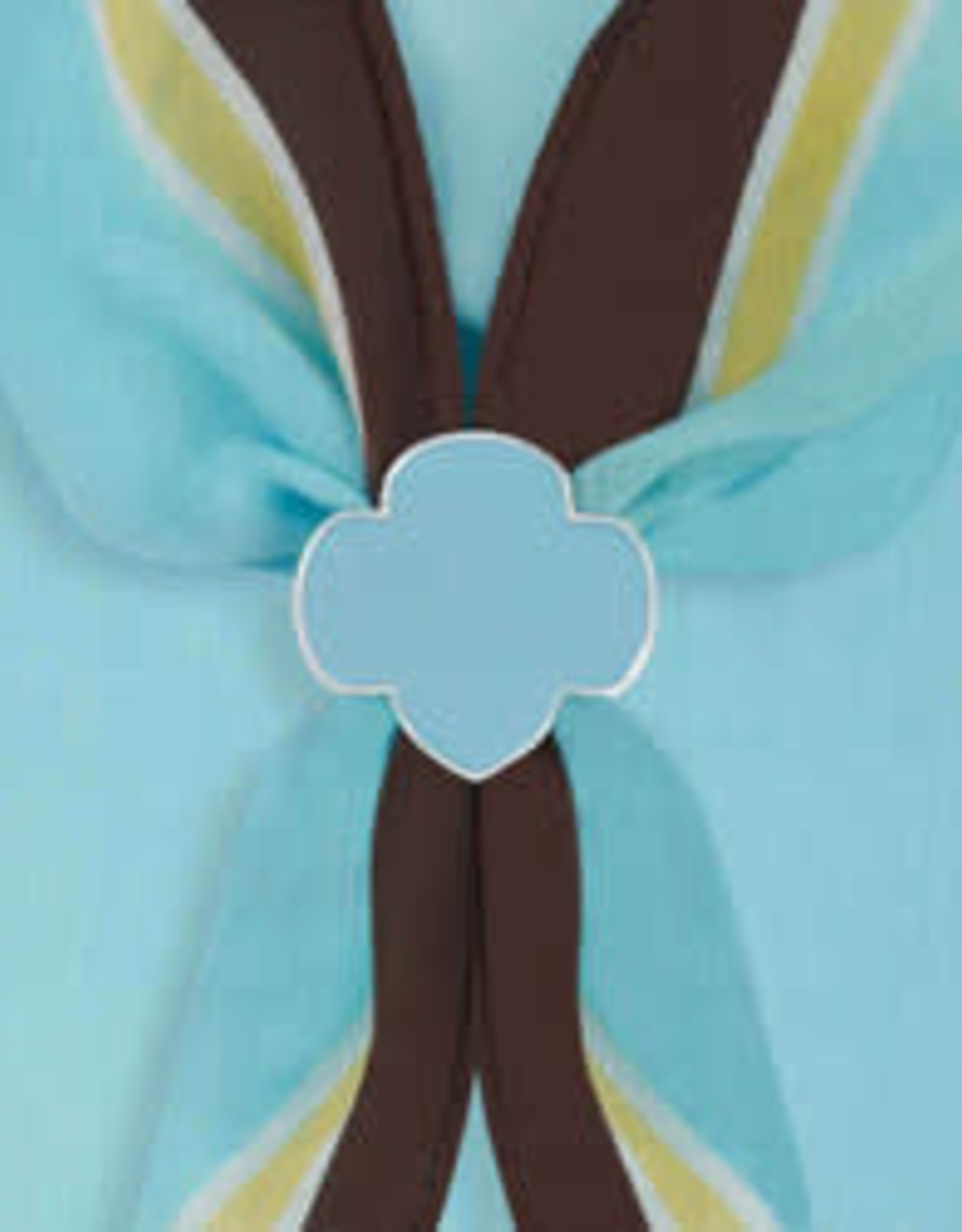 GSUSA Brownie Light Blue Solid Trefoil Scarf Slide