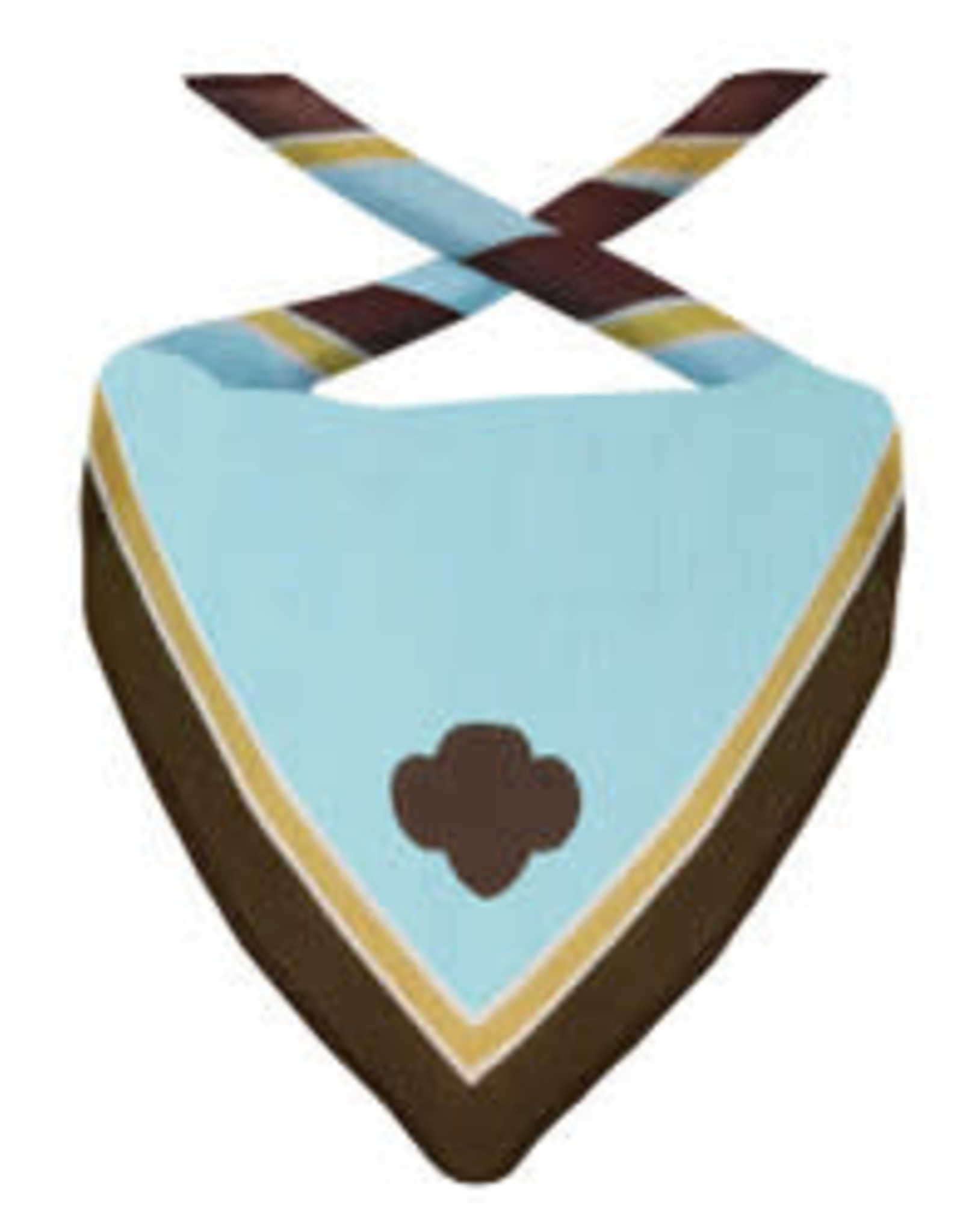 GIRL SCOUTS OF THE USA Brownie Scarf w/ Solid Trefoil