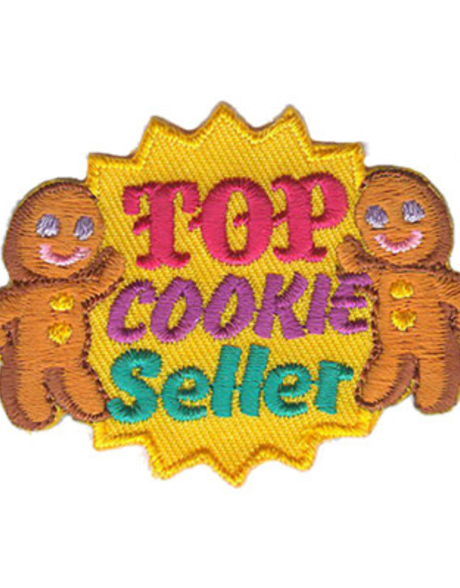 Advantage Emblem & Screen Prnt Top Cookie Seller /yellow background Gingerbreadmen