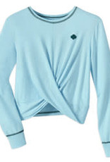 CSA Twist Front LS Blue Shirt Teen 3X