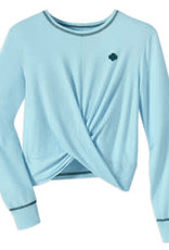 NEW CSA Twist Front LS Blue Shirt Teen Small