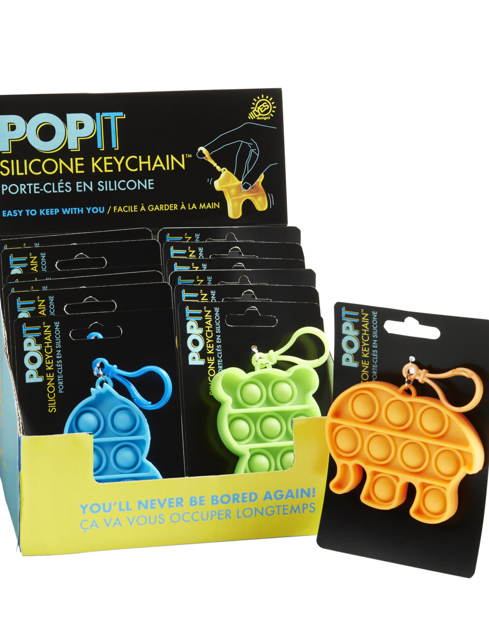 Silicone Popit Animal Keychain Assorted