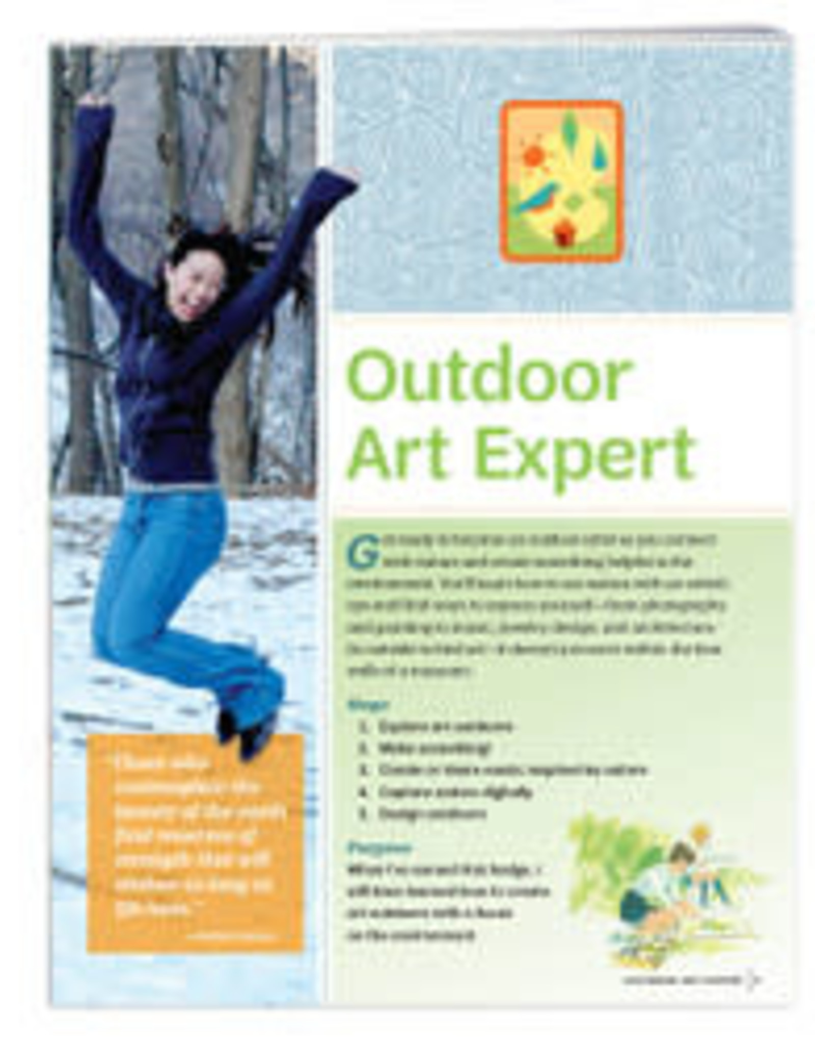 GIRL SCOUTS OF THE USA Senior Outdoor Art Expert Requirements