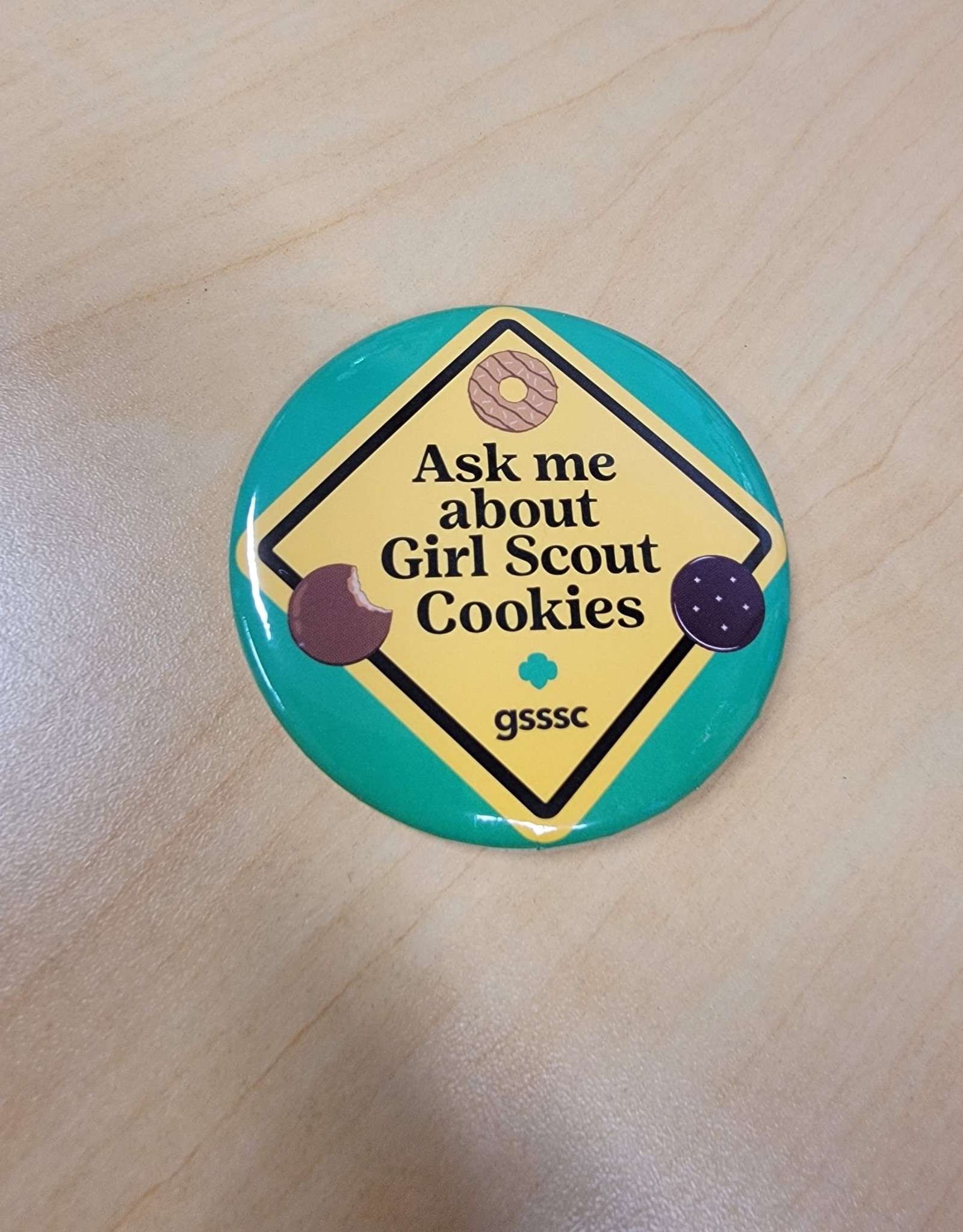 2023 Ask Me About My Cookies Button Pin