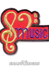 snappylogos Music Clef Heart Fun Patch (4924)