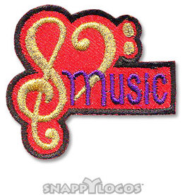 snappylogos Music Clef Heart Fun Patch (4924)