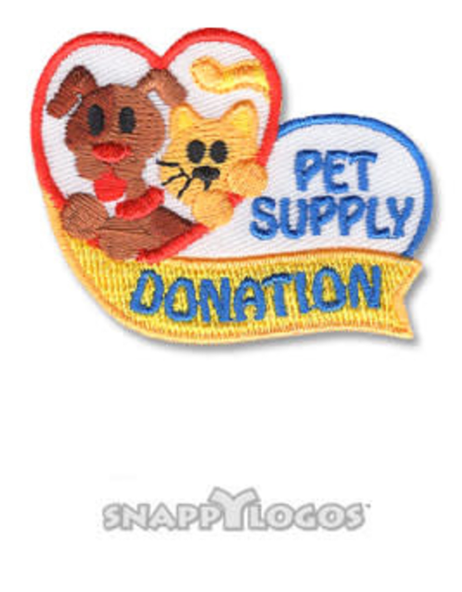 snappylogos Pet Supply Donation w/ Cat & Dog in Heart Fun Patch (7151)