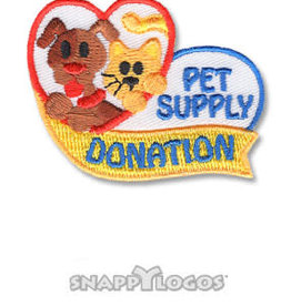 snappylogos Pet Supply Donation w/ Cat & Dog in Heart Fun Patch (7151)