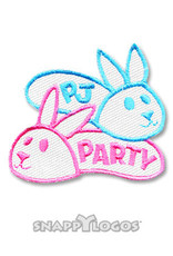 snappylogos PJ Party Bunny Slippers Fun Patch (5582)