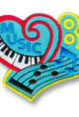 snappylogos Music w/ Heart & Piano Keys Fun Patch (7720)