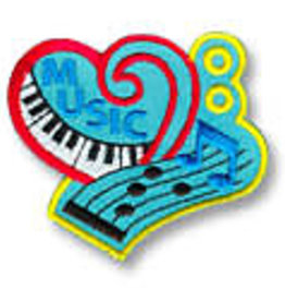 snappylogos Music w/ Heart & Piano Keys Fun Patch (7720)