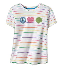 Striped Peace T-Shirt - Girls