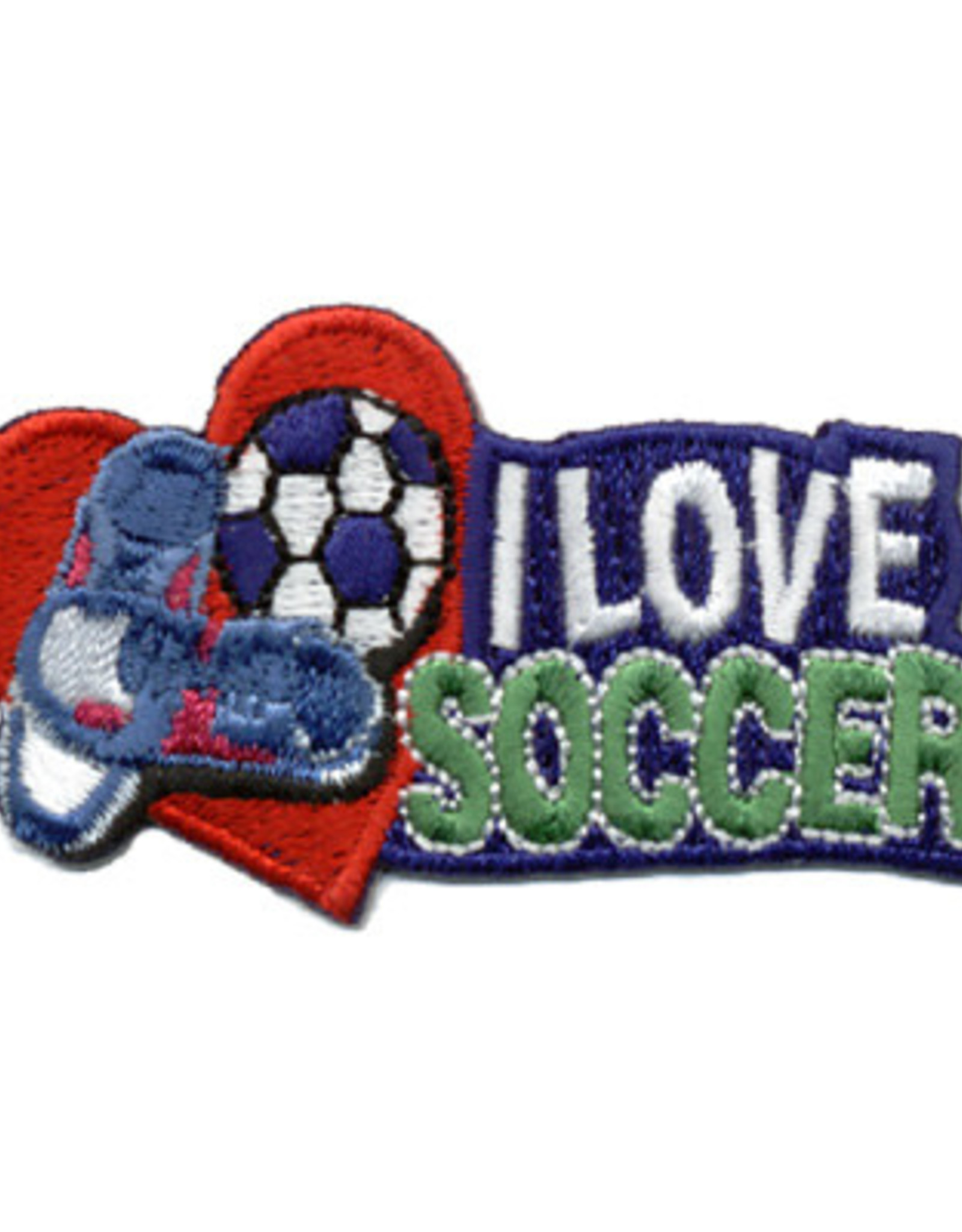 Advantage Emblem & Screen Prnt I Love Soccer Fun Patch