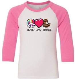 Peace Love Cookies Baseball Tee - Girls