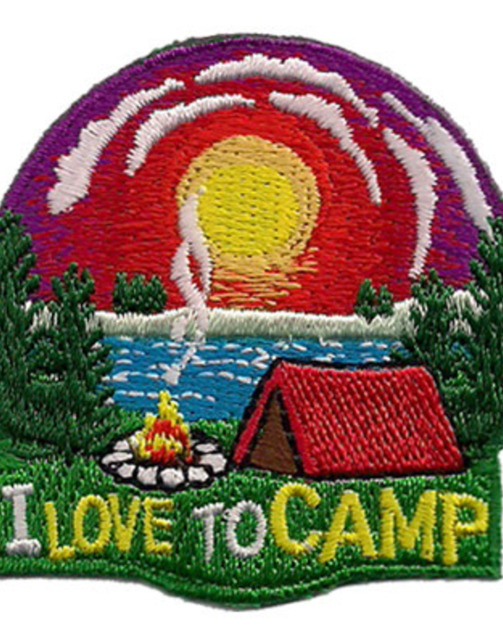 Advantage Emblem & Screen Prnt I Love to Camp Fun Patch
