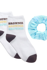 GSUSA Brownie Crew Socks and Scrunchie Set