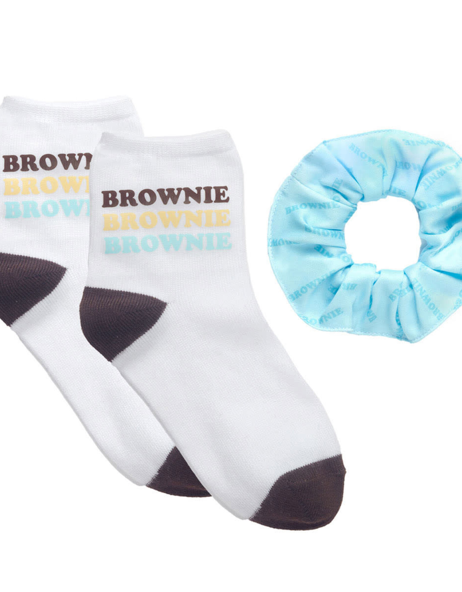 GSUSA Brownie Crew Socks and Scrunchie Set