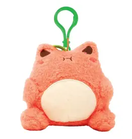 Cuddle Barn Mini Peach Frog Plush Keychain