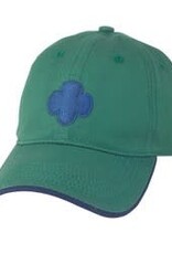 GIRL SCOUTS OF THE USA Green w/ Navy Trefoil Official Adult Baseball Cap Hat