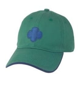GIRL SCOUTS OF THE USA Green w/ Navy Trefoil Official Adult Baseball Cap Hat