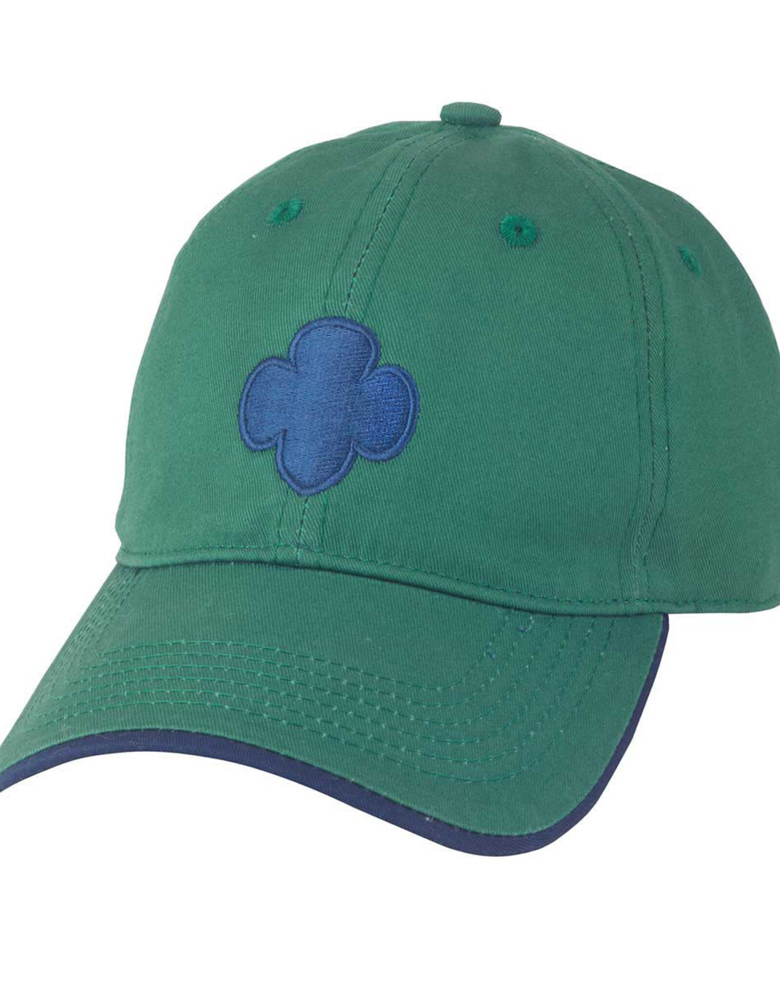 GIRL SCOUTS OF THE USA Green w/ Navy Trefoil Official Adult Baseball Cap Hat