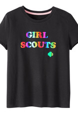 GSUSA Girls Rainbow Foil Black T-Shirt